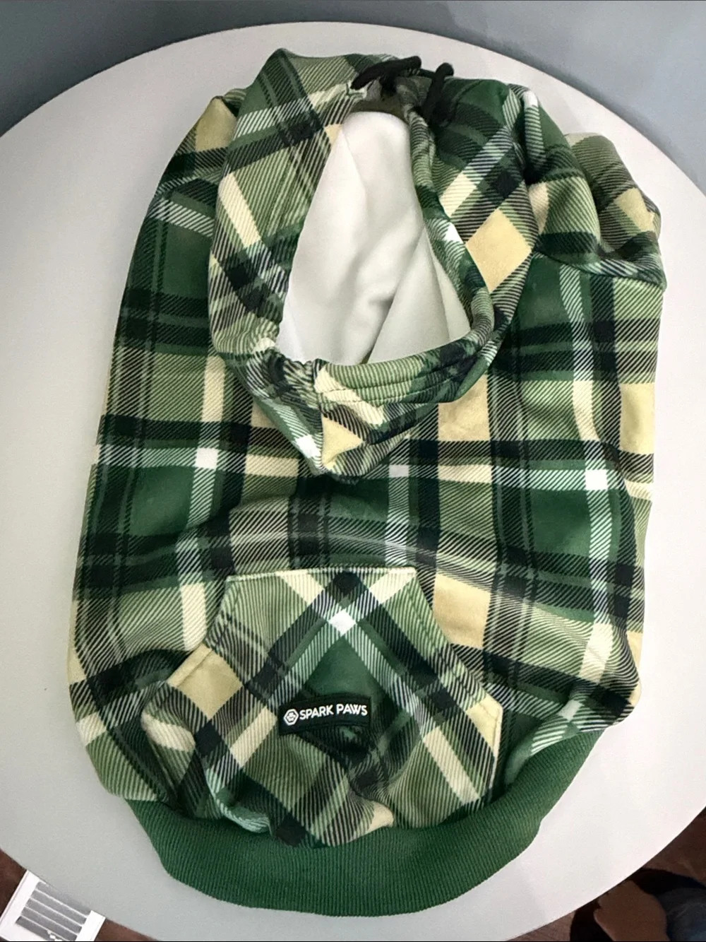 Spark Paws Green Plaid Dog Hoodie